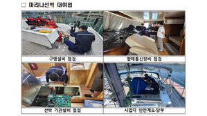 마리나 선박 대여업을 대상으로 안전 점검하는 모습 (사진=해양수산부 제공, 연합뉴스)