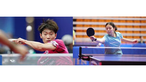 조대성(왼쪽)과 박가현의 경기 장면(사진=ITTF 캡처, 연합뉴스)