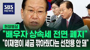 [현장영상] "배우자 상속세 폐지" "민주당, 이재명이 세금 깎아줬다는 선전 구호 만들기"