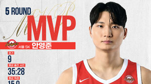 SK 선두 질주 선봉장 안영준, 프로농구 5라운드 MVP