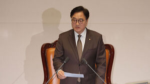 우원식 국회의장이 20일 국회 본회의에서 발언하고 있다.