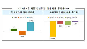 '이른설'로 영업일 줄었어도 2월 유통업체 매출 4.4% 증가
