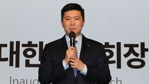 취임사 하는 유승민 대한체육회장(사진=연합뉴스)