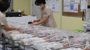 지난달 2월 26일 인천 미추홀구 아인병원에서 의료진이 신생아들을 보살피고 있다.(사진=연합뉴스)