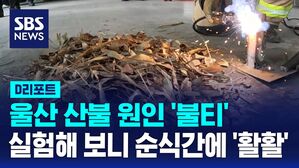 [D리포트] 울산 산불 원인 '불티'&hellip;실험해 보니 순식간에 '활활'