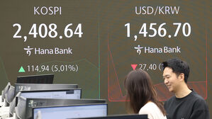 미 상호관세 유예에&hellip;코스피 단숨에 5% 올라 2,400대 회복