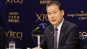 김영호 통일부 장관이 10일 도쿄 일본외국특파원협회(FCCJ)에서 열린 기자회견에서 한국 정부의 통일 정책에 관해 설명하고 있다.(사진=연합뉴스)