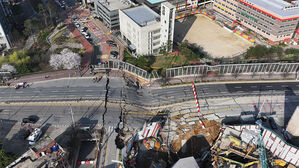 11일 경기도 광명시 일직동 신안산선 공사 현장에서 붕괴 사고가 발생한 현장 모습.