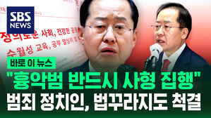 [바로이뉴스] "흉악범 반드시 사형 집행"&hellip;범죄 정치인&middot;법꾸라지도 척결한다는 홍준표