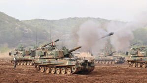 육군 1군단은 지난 21일 경기 파주에서 포탄 사격훈련을 했다고 22일 밝혔다. 사진은 1포병여단 K9A1 자주포가 포탄을 발사하고 있는 모습. (사진=육군 제공, 연합뉴스)