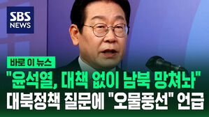 "윤석열, 대책 없이 남북 망쳐놔"&hellip;대북정책 질문에 "오물 풍선" 말하며