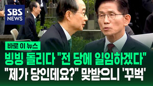 [바로이뉴스] 빙빙 돌리다 "전 당에 일임하겠다"&hellip;"제가 당입니다" 맞받으니 '꾸벅'