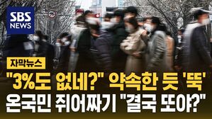 SBS NEWS 자막 뉴스 " 3% 도 없네?" 약속 한 듯 '뚝' 온 국민 쥐어 짜기 " 결국 또야? "