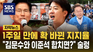 [자막뉴스] 이재명-김문수 지지율 격차 한 자릿수&hellip;이재명의 예측 "이준석은 결국&hellip;"