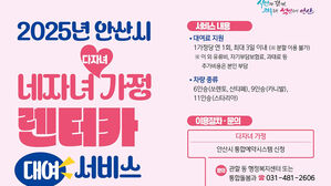 안산시, 다자녀 가정에 렌터카 대여료 지원&hellip;연 1회 최대 3일