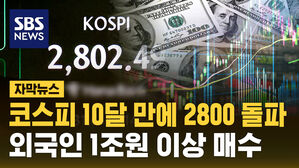 [자막뉴스] 국장에 볕 들까? 코스피 10달 만에 2800 돌파&hellip;외국인 1조원 이상 매수