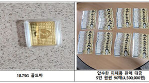 A씨가 훔친 골드바와 현금(사진=금천경찰서 제공, 연합뉴스)