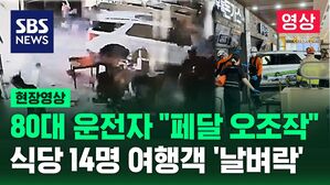 [현장영상] 80대 운전자 "페달 오조작 인정" 식당 안 여행객 14명 '날벼락'