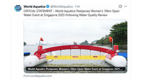 싱가포르 세계선수권 오픈워터 여자 10㎞, 수질 탓에 하루 연기