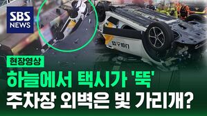 [현장영상] 하늘에서 택시가 "뚝", 또 다시 주차타워에서 '차량 추락' 사고