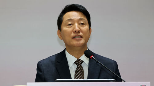 오세훈 서울시장이 16일 서울 중구 서울시청에서 민선 8기 취임 3주년 기자회견을 열고 있다. (사진=연합뉴스)