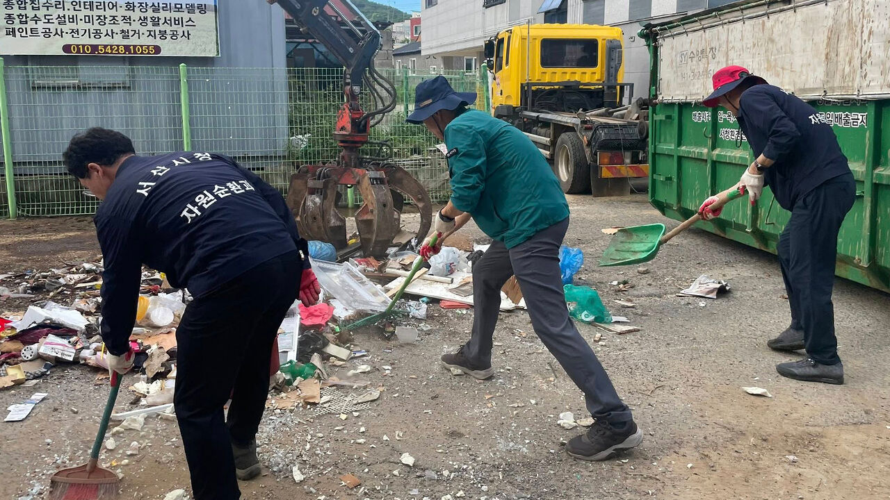 서산서 수해 쓰레기 266t 수거…500t 수용 임시 적환장 마련