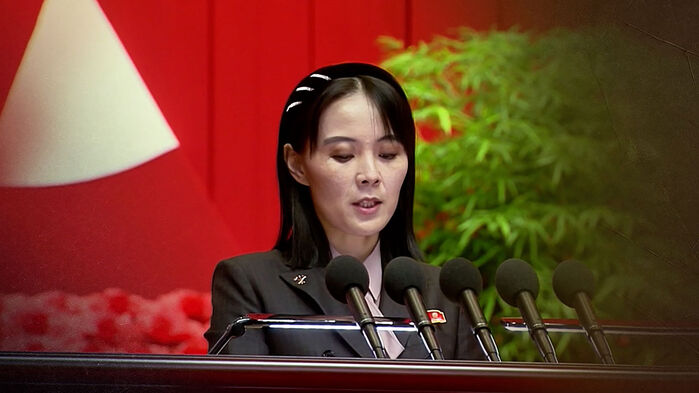 지난해 7월 28일에 담화하는 김여정 북한 노동당 부부장