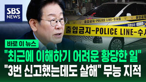[바로이뉴스] 이재명 "최근에 이해하기 어려운 황당한 일&hellip;3번 요청했는데도 결국 살해돼" 무능 지적