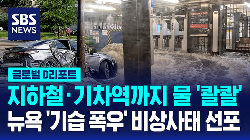 [글로벌D리포트] 기습 폭우에 비상사태…물바다로 변한 미 동부