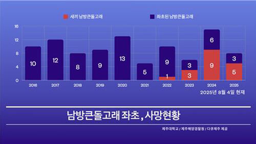 제주해상 남방큰돌고래 좌초 및 사망 현황