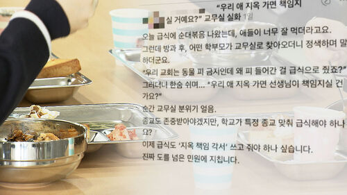 급식 메뉴에 "지옥 가면 책임질 거냐"…학부모  항의 논란