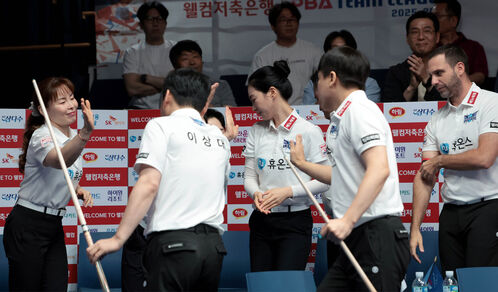 프로당구 휴온스, 우리금융 제압하고 PBA 팀리그 2R 선두