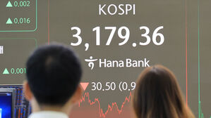 코스피, 3,180 아래서 하락 마감&hellip;"금리인하 기대 약화 때문"