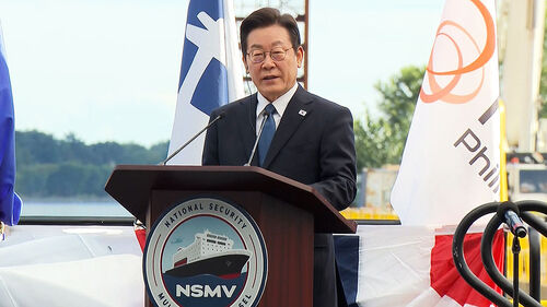 마스가 상징 필리조선소 시찰…이 대통령, 오늘 귀국길