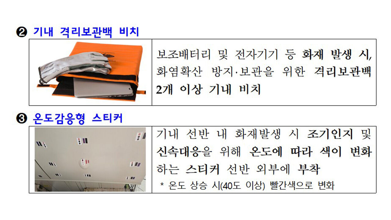 보조배터리 기내 반입 때 비닐 봉투 대신 절연테이프 제공
