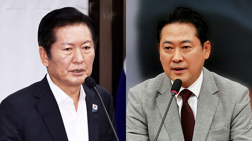 정청래 더불어민주당 대표(왼쪽)와 장동혁 국민의힘 대표