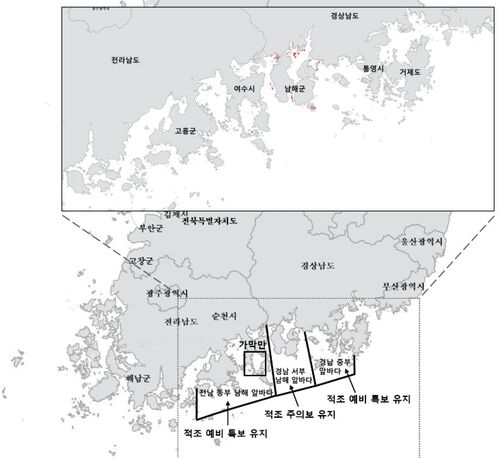 적조 특보 발효 해역 (사진=국립수산과학원 제공, 연합뉴스)