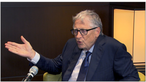 인터뷰 중인 빌 게이츠 게이츠 재단 이사장