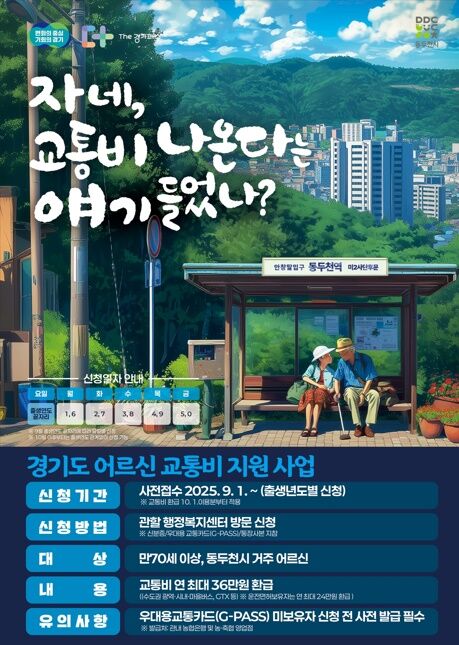 노인 교통비 지원사업 포스터 원본 (사진=경기도 제공, 연합뉴스)
