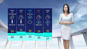 [날씨] 낮 최고 33도 무더위…충청 이남 최대 60㎜ 소나기