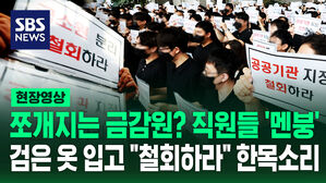 [현장영상] 금감원이 쪼개진다? 직원들 '멘붕'&hellip;검은 옷 입고 출근길 시위