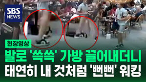 [현장영상] "더 교묘해진 수법" 스페인 광장에서 발로 가방 '슥' 하더니