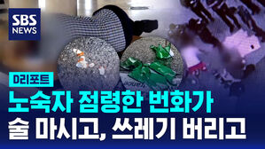 [D리포트] 노숙자 점령한 부산 번화가&hellip;술 마시고, 쓰레기 버리고