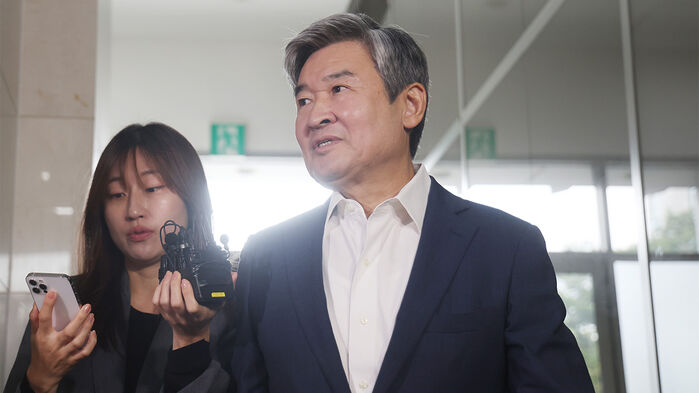 조태용 전 국가안보실장이 9월 29일 서초동 이명현 순직해병 특검 사무실로 소환되고 있다.