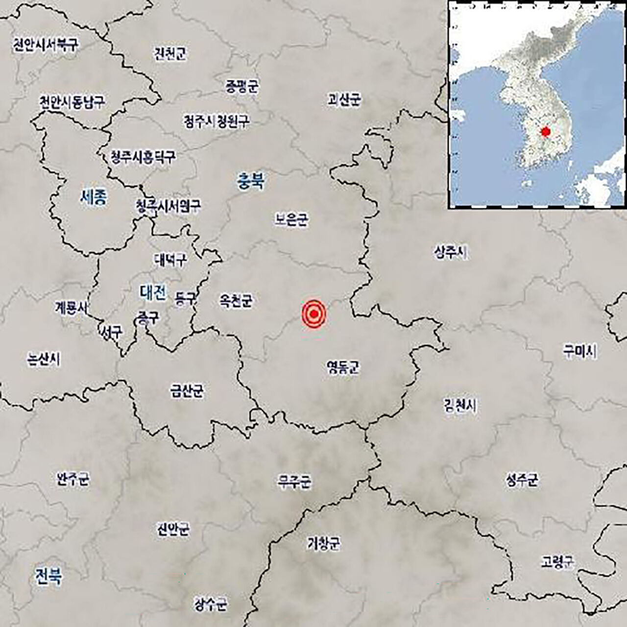 충북 옥천 규모 3.1 지진 (사진=기상청 제공, 연합뉴스)