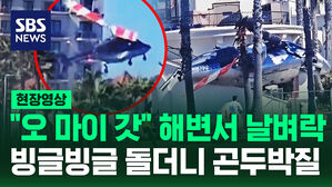 [현장영상] "통제 불능 상태" 빙글빙글 돌더니 추락, 해변 길 걷다 날벼락