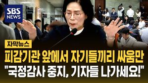 [자막뉴스] '찌질한 X' 문자 공개 후폭풍에…피감기관 앞에서 싸우다 국정감사 중지한 의원들