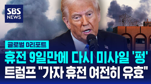 [글로벌D리포트] 휴전 9일 만에 다시 미사일 펑…트럼프 "가자 휴전 여전히 유효"