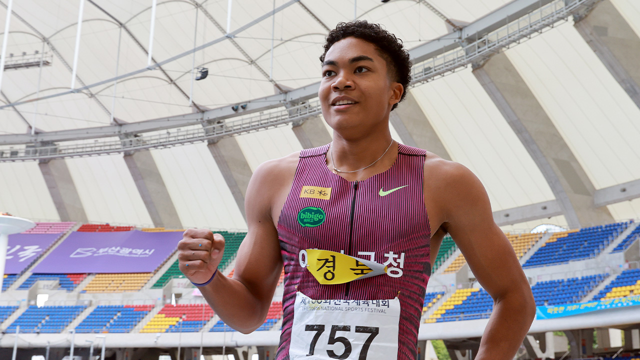 나마디 조엘진, 전국체전 400m 계주도 우승…'3관왕' 달성