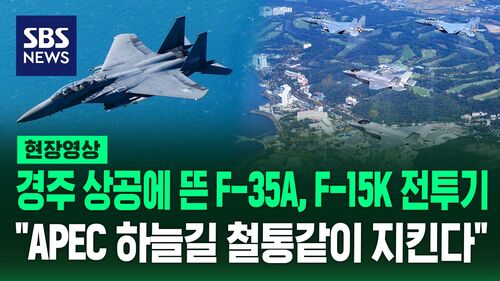 [현장영상] 경주 상공에 뜬 F-35A, F-15K 전투기 "APEC 하늘길 철통같이 지킨다"